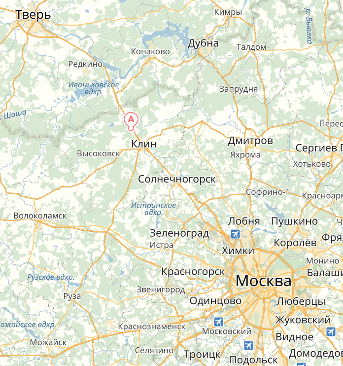 Карта Московской области